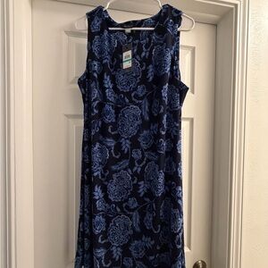 Tommy Hilfiger Navy and Light Blue Floral Midi Dress